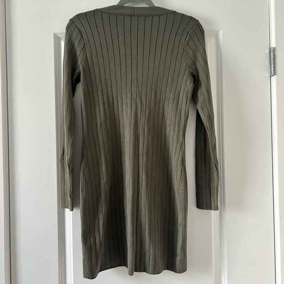Abercrombie & Fitch Olive Green Wide Ribbed Mini Sweater Dress Size M - Picture 2 of 3